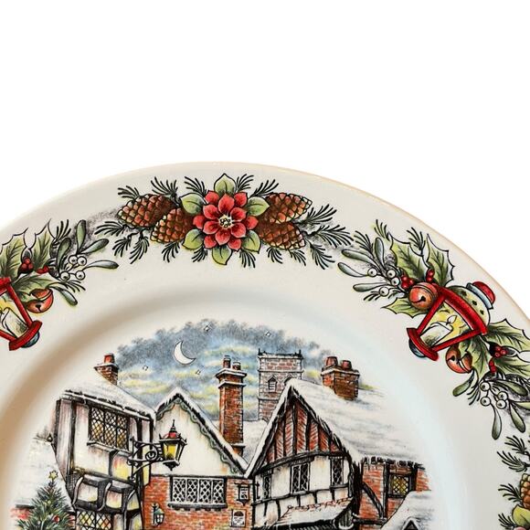 Royal Stafford HOT CHESTNUT SELLER Dinner Plates 11in Set of 4  Christmas New - Picture 8 of 15